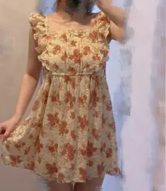 LIZLISA リズリサ 当時物 キャミワンピース 総レース 姫ギャル 薔薇柄