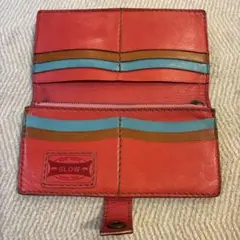 SLOW 長財布　ピンク　茶色　水色　カラフル　材料　ハンドメイド