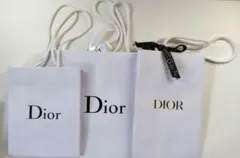 Dior ショップ袋 3枚セット ホワイト
