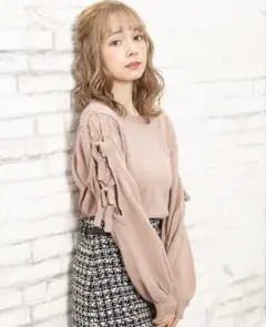 INGNI ショルダーリボンニット 秋冬　ガーリー
