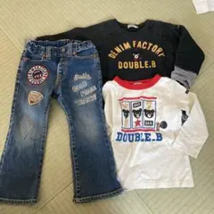 DOUBLE.B デニムフレアパンツとトップスセット