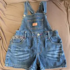 ダークデニム オーバーオールショートパンツ 130
