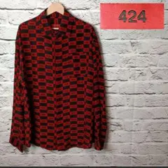 MAX&Co.】マックスアンドコー シャツ ブラウス 42(XL) 幾何学 赤 
