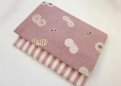 移動ポケット　ハンドメイド　1320.ちょうリボン×ストライプ