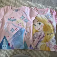 Disneyエルサ、ラプンツェル半袖Tシャツ2枚110cm
