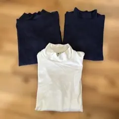 ユニクロ ソフトフリースハイネックTシャツ 長袖カットソー 3枚セット