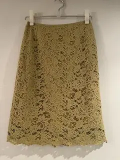 UNITED ARROWS レースタイトスカート よもぎ色 size:36