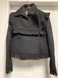 新品未使用 BURBERRY バーバリー ウールショートコート　フリンジ　34のサムネイル