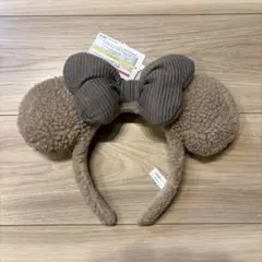 値下中 ディズニー ミニー もこもこ ボア ブラウン ベージュ カチューシャ