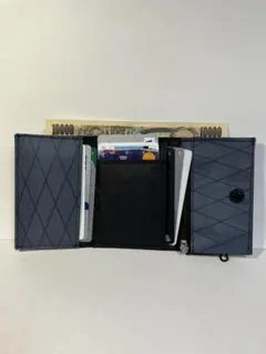 【日常でも！】山財布 三つ折り財布　x-pac/ecopak カーボン　グレー