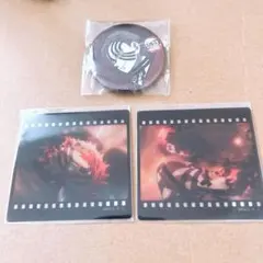 鬼滅の刃 猗窩座 お楽しみくじ フィルム風クリアカード 缶バッジ 3枚セット