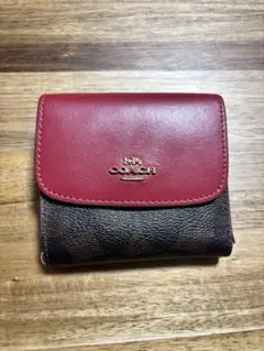COACH 三つ折り財布 シグネチャー レッド