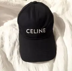 CELINE セリーヌ ロゴ刺繍 ベースボールキャップ ブラック