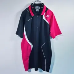 ヨネックス✨スポーツウェア L ハーフジップ 速乾 ロゴ刺繍 ブラック&ピンク