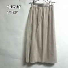 Flower フレアロングスカート Fサイズオフィスカジュアルウエストゴムのサムネイル