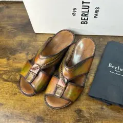 廃盤42万 希少色　Berluti オルガ期 レザー コンフォート サンダル　7のサムネイル