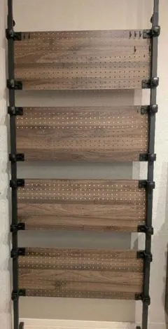 突っ張り壁面収納パンチングボード Nポルダ(幅80cm ミドルブラウン