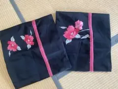 花柄クッションカバー2枚セット　帯リメイク