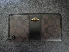 COACH 長財布 シグネチャー ブラウン×ブラック