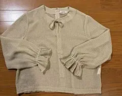 レリアン　クリーム色 シフォンブラウス 長袖