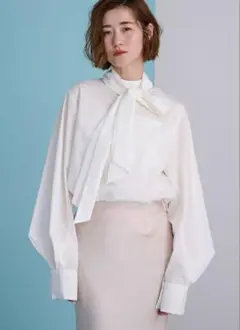 ★新品タグ付き★ urs 2wayボウタイブラウス M ホワイト