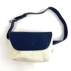 CROCODILE クロコダイル キャンバス ベルト付き バッグ ネイビー