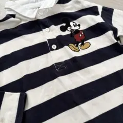 プティマイン/130 ミッキー 刺繍ボーダートップス