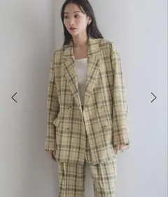 LOWRYSFARM ホップサックダブルジャケット チェック