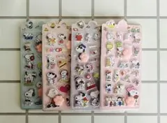 【4枚セット】　スヌーピー　ぷっくりシール　肉球　ぷにぷに　マシュマロシール　①