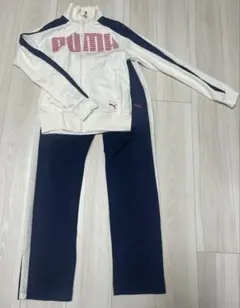 PUMA ジャージ 上下セットホワイト ネイビー　レディースM