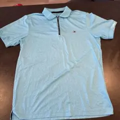 【トミーヒルフィガー】水色ポロシャツ　L