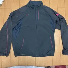 Nike DRI-FIT ナイロンジャケット XL グレー/ピンク　古着