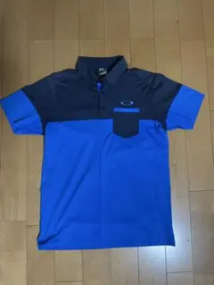 OAKLEY ポロシャツ M 青/黒