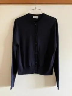 JOHN SMEDLEY ジョンスメドレー　クルーネックカーディガン　ネイビー
