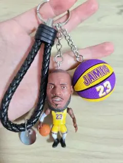 NBA 　レイカーズ　23番　レブロン　3D立体ボール　キーホルダー