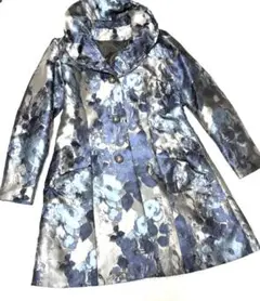 ViaFaburrica ヴィアファブリカ　花柄刺繍　コート　M-L ベージュ系 ViaFaburrica ヴィアファブリカ 花柄刺繍 コート M-L ベージュ系