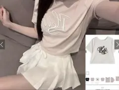 立体刺繍ロゴTシャツ　ru1746 グレイル　GRL