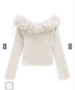 GRL 2Wayファーオフショルダーリブニットトップス