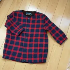 bpキッズマーケット赤黒チェックアウター80 90羽織ジャケットジャンパーカーデ