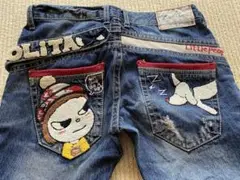 Lolita jeans ヴィンテージ加工　サガラ刺繍デニムSサイズ(ᴗ͈ˬᴗ͈)