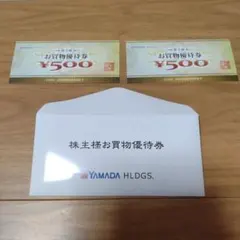 ヤマダ電機 YAMADA HLDGS お買物優待券 500円× 2枚 1000円