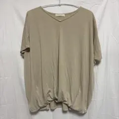美品・chocol raffine robe ベージュ Vネック Tシャツ 半袖のサムネイル