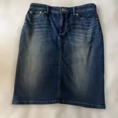 INDIVI ダークデニム タイトスカート ひざ丈　XLさいず