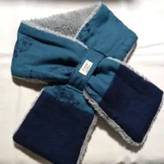 1点のみ！星座と流れ星＆花柄刺繍☆ガーゼ＆ボアマフラー