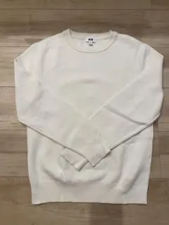 UNIQLO ウォッシャブルミラノリブクルーネックセーター　ホワイトxs
