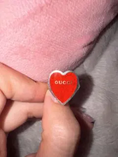 GUCCI ハートモチーフ リング シルバー レッド - メルカリ
