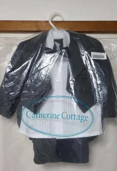 タキシード５点フルセット(ジャケット、ズボン、シャツ、蝶ネクタイ、ベルト)80