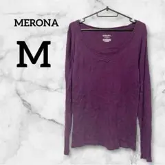 一点物✨️MERONA 【M】パープル 長袖 Tシャツ メローナ シンプル 紫