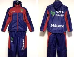 ATHLETA ナイロン ウインドブレーカー セットアップ 青×赤 S