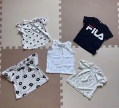 ベビー服 夏服 Tシャツ 半袖 女の子 トップス 保育園お着替え用 5点セット